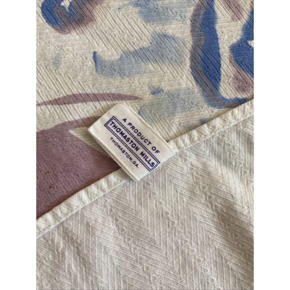 Vintage Floral Tablecloth Iris Pedigree By Thomaston Mills MCM Cotton 1960s - Picture 6 of 11